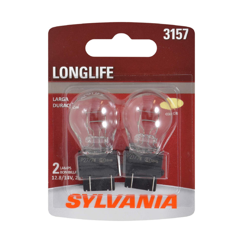 SYLVANIA 3157 Long Life Miniature Bulb, (Contains 2 Bulbs) 2 Count (Pack of 1)