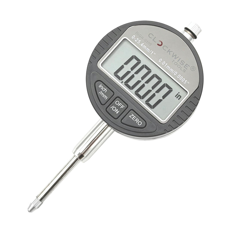 Clockwise Tools Digital Indicator, DIGR-0105 0-1 Inch/25.4mm, Inch/Metric Conversion, Auto Off DIGR-0105; 0-1"/25.4mm