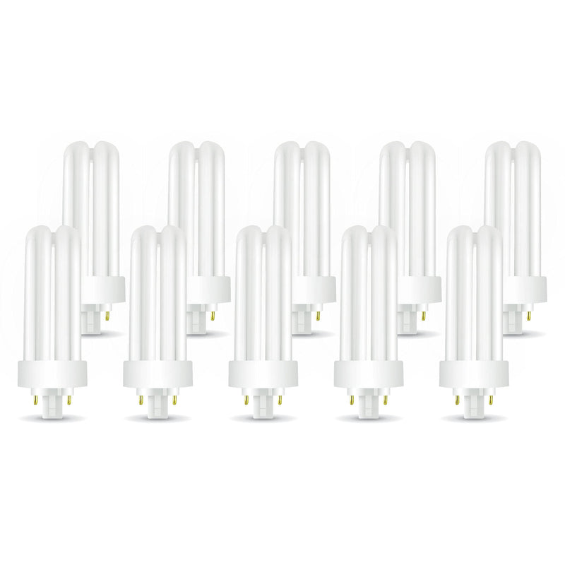Circle (10 Pack PLT-26W 841 CFL Bulb, 4-Pin GX24q-3, 26W Triple Tube Compact Fluorescent, 4100K Cool White, Replaces Sylvania CF26DT/E/IN/841, Philips PL-T 26W/41/4P/ALTO 10 Count (Pack of 1) 4100k - Cool White