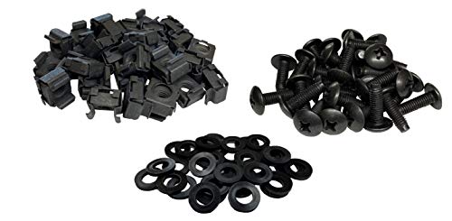  [AUSTRALIA] - RackGold® Black M6 Cage Nut & Screws w/Washers 25-Pack - USA Made