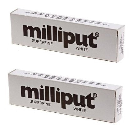 2 x Milliput Superfine 2-Part Self Hardening Putty, White