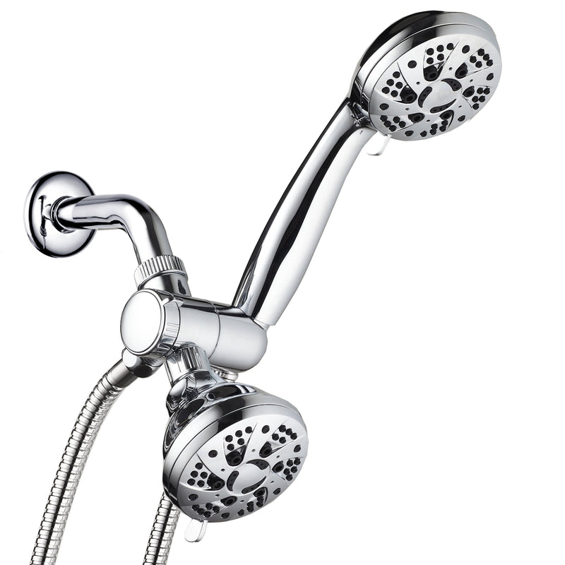 AquaDance Total Chrome High Pressure 3-way 48-setting Rain – Handheld Shower Head Combo – Angle Adjustable, Anti-Clog Jets, Tool-Free Installation - USA Standard Certified – Top U.S. Brand