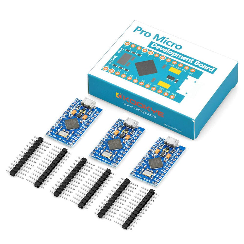 3PCS Pro Micro 5V 16MHz Module Board 2 Row Pin Header for Arduino Mini Leonardo Pro Micro *3