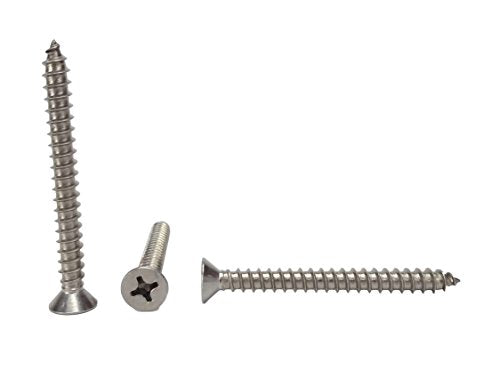 Chenango Supply #14 x 2-1/2" Stainless Flat Head Sheet Metal Screws #14 X 2-1/2"