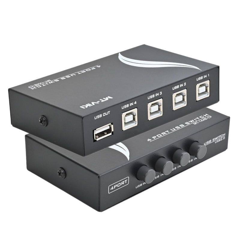 4 Port USB 2.0 Sharing Manual Switch Box Hub 4 PCS Share Switcher 1 USB Device for Printer Scanner Camera Keyboard (4 Port) 4 Port