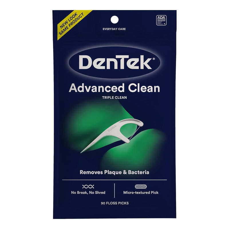 DenTek Triple Clean Advanced Clean Floss Picks, Dental Flossers for Oral Care, 90 Count (Pack of 12) 90 Count (Pack of 12)