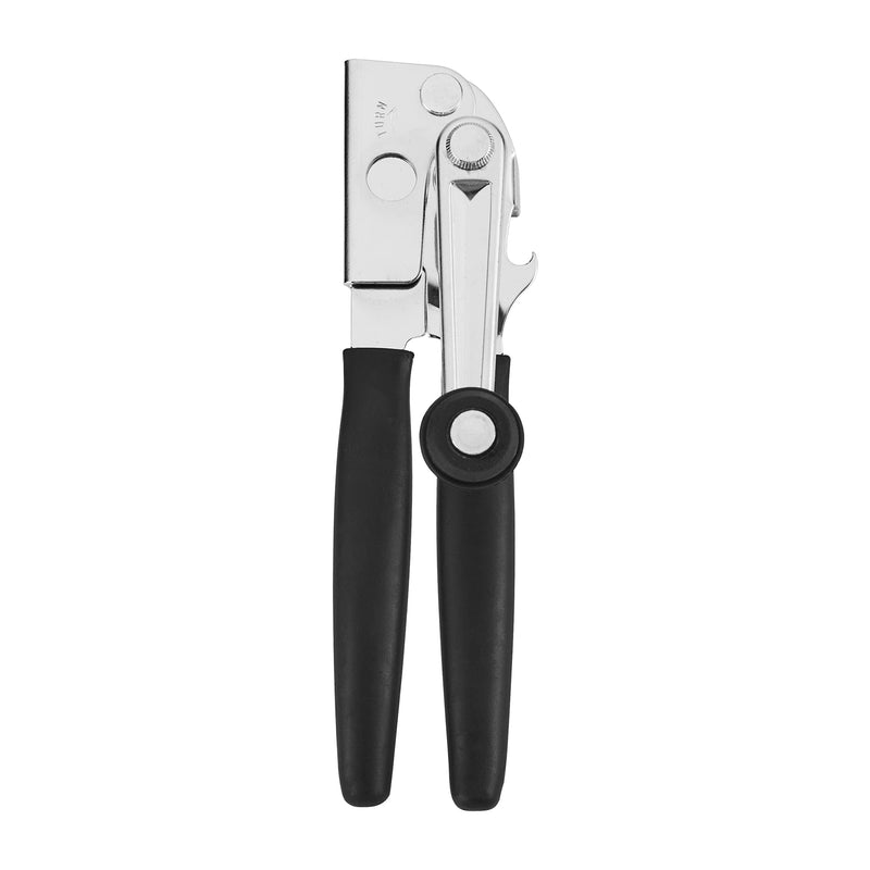 Swing-A-Way Easy-Crank Can Opener with Folding Crank Handle, Manual Hand Held and Sharp Blade, Stainless Steel, Easy Turn Knob, Basic Kitchen Essentials, For all Can Sizes (Black)