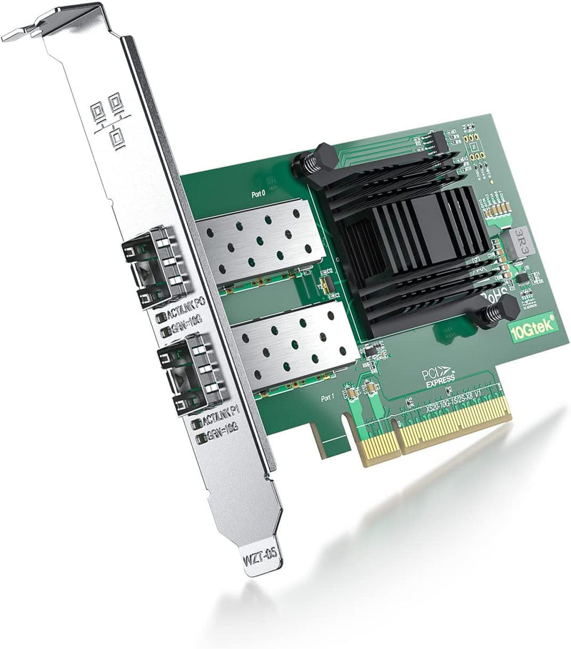 ipolex 10Gb Network Card X520-DA2-Intel PCI-E Ethernet Card NIC Dual SFP+ Port E10G42BTDA, Intel 82599EN Controller, 10G PCI Express LAN Adapter Support Windows Server/Windows, Linux, Vmware Intel X520-DA2 2xSFP+ 1pc