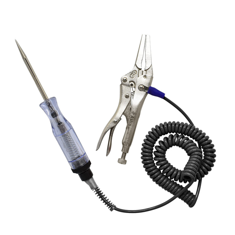 Astro Tools 7762 Circuit Tester Light w/Locking Pliers Ground That Won't Rip Off