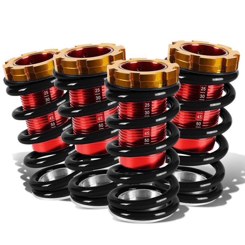 DNA MOTORING Coilover Suspension Kit Sleeves Compatible with 88-00 Civic / 93-97 Civic Del Sol / 88-91 CRX / 90-01 Integra, COIL-HC88-T11-BK Black