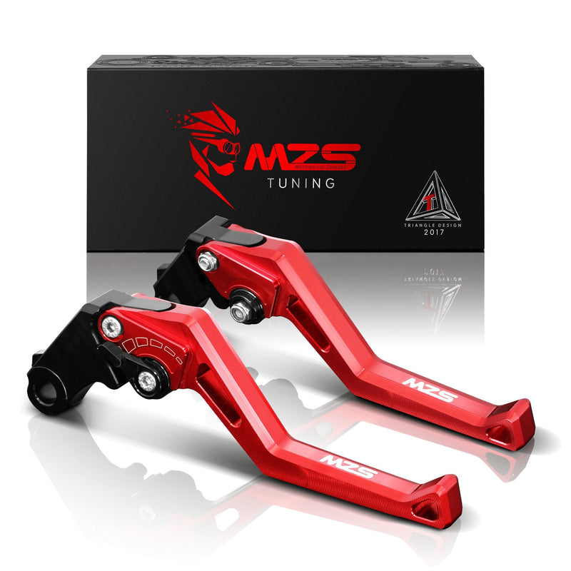MZS Red Motorcycle Clutch Brake Levers Short Adjustable CNC Compatible with GROM MSX125 14-25 / CBR500R CB500F CB500X 13-21 / CB300R Monkey 18-24 / CBR300R CB300F 14-21 / CBR250R 11-15 GROM/CBR250R/CBR300R/CBR500R/CB500F