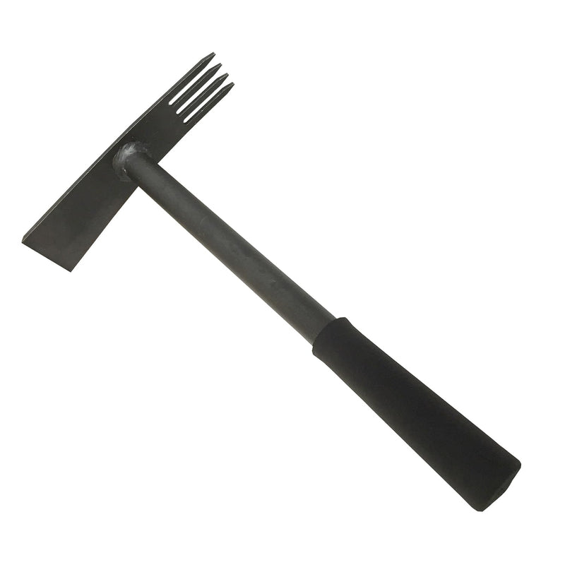 Tierra Garden DeWit Comby Hoe - 4 Tine Cultivator and Straight Edge, Head 7.7" L x 1.9" W Total: 13.6" L 4-Tine Straight Edge