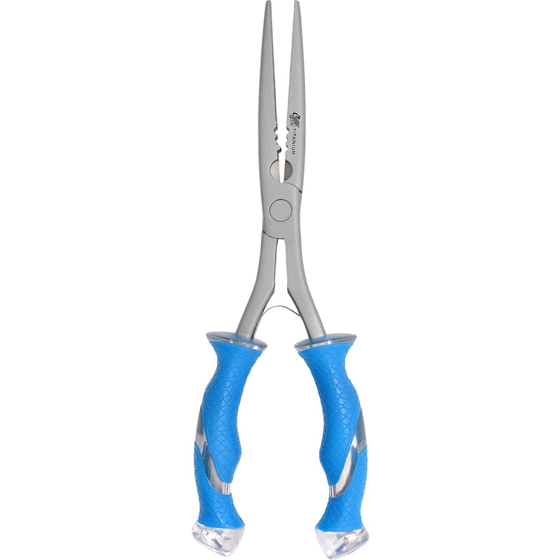 CUDA 10.25" Titanium Bonded Stainless Steel Freshwater Long Needle Nose Pliers #18113 Durable Fishing Hooks Remover, Ring Splitter with Crimper & Mono & Fluorocarbon Cutter