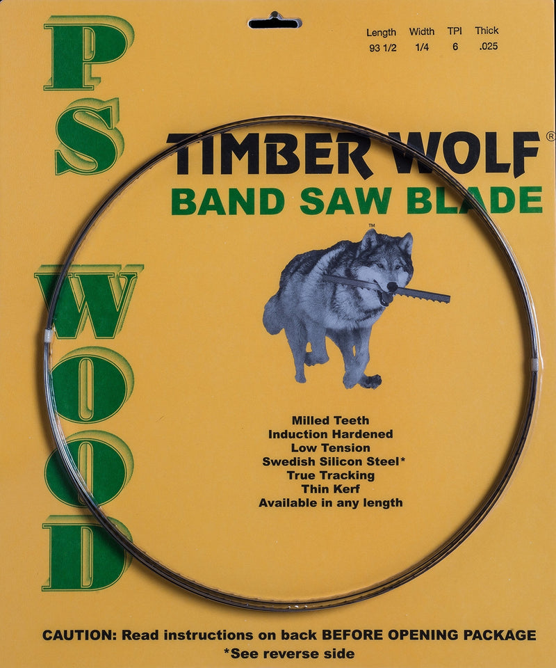 PS Wood Timber Wolf 70 1/2 x 1/2 x 3 tpi Band Saw Blade fits Rikon 10" 10-305, Craftsman 10" 21400, Atlas 10" Workshop 9360, 912 | Fits Rikon 10" 10-305, Fits Craftsman 10" 21400, Fits Atlas 10" Workshop 9360, Fits Atlas 10" 912