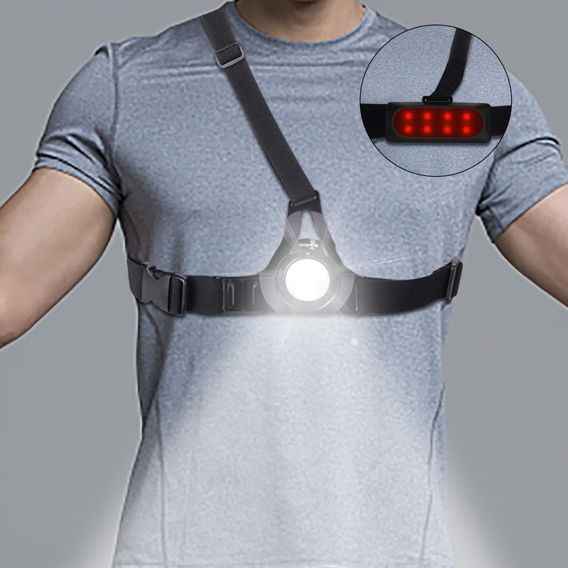 Suptig Chest Running Light,Chest Light Night Running Warning Lights LED for Running, Walk Connected for Gopro Hero13/12/11/10/9/8/7/6/5/4/4s/3+/3 with 2600mAh Built-in Rechargeable Battery Charging