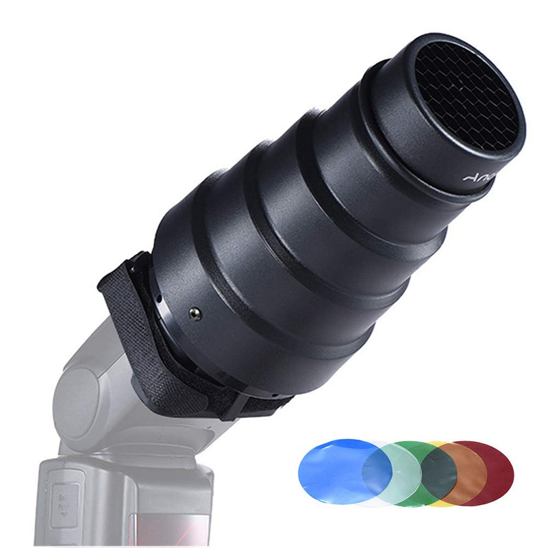 Andoer Conical Snoot with Grid & Filters for YongNuo & Godox On-Camera Flash Speedlite # 2