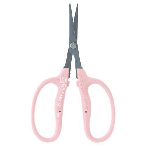 Chikamasa B-500SLFP PINK Trimming Scissors Slant Blade w/ Sap-Resistant Fluorine Coating