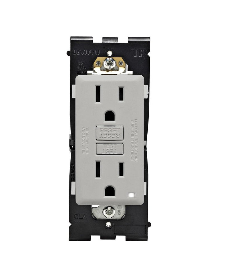 Leviton Renu Self-Test Tamper-Resistant GFCI Outlet, 15-Amp, RGF15-PG, Pebble Grey 15 Amp
