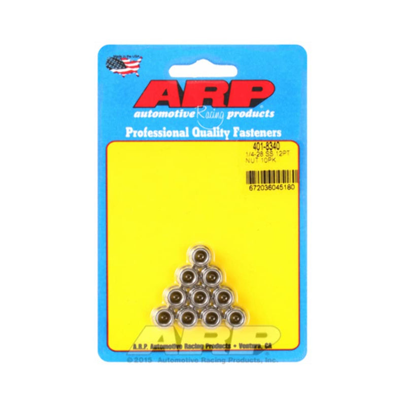 ARP 401-8340 Nut Kit (1/4-20 SS 12pt nut)