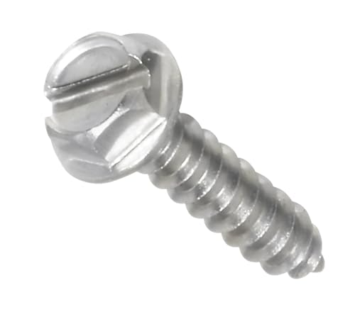 #10 x 3/4" Hex Washer Head Sheet Metal Screws, External Hex Drive, Stainless Steel 18-8, Full Thread, Bright Finish, Self-Tapping, Type A, Quantity 100 By Fastenere #10 x 3/4" (100 Pack)
