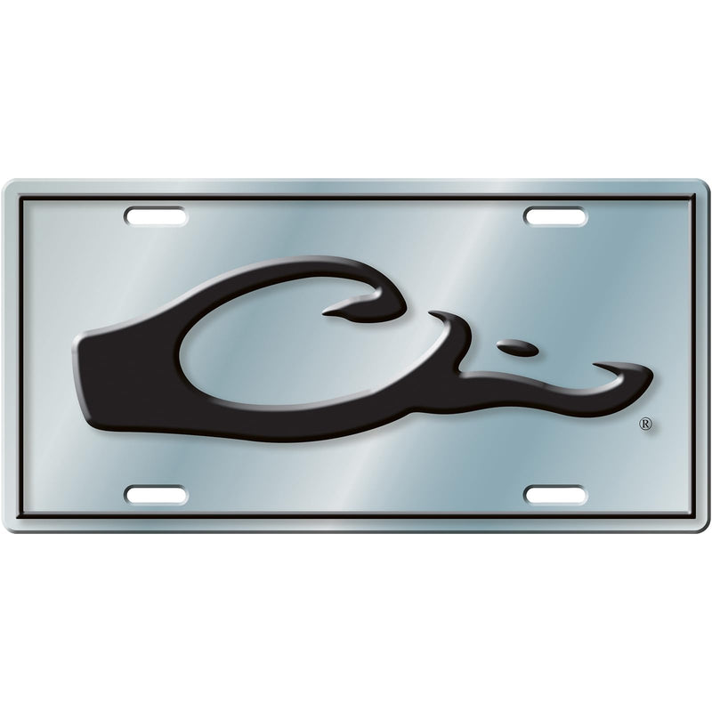 Drake Waterfowl Drake Head Logo DW80122 Durable Easy to Mount One Size Aluminum License Plate - Hunting Vehicle Accessories, Silver