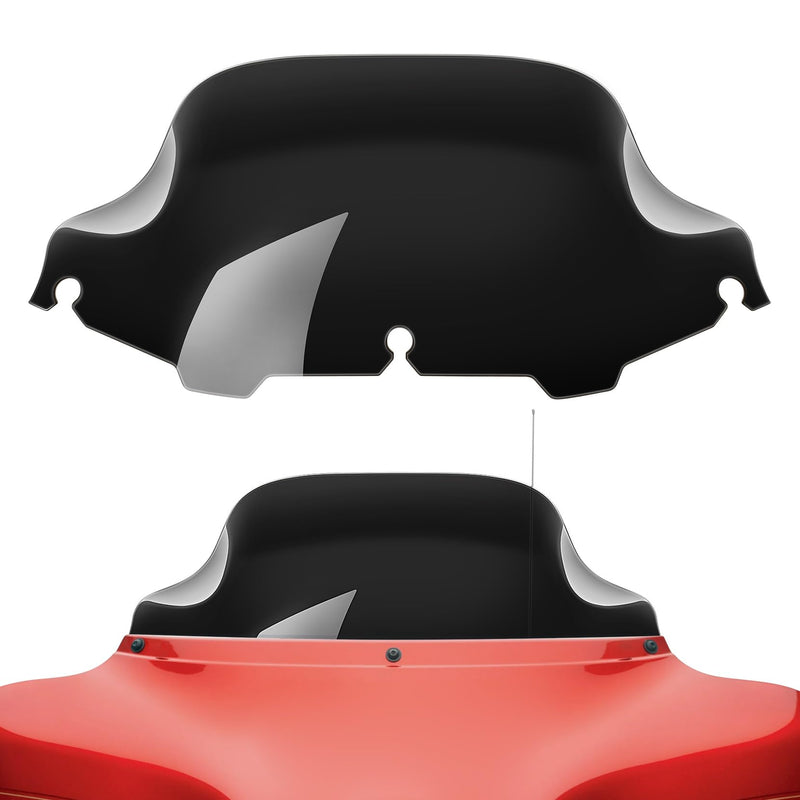Amazicha Black 8" Wave Windshield Windscreen Compatible for 1996-2013 Harley Davidson Touring Street Glide/ Electra Glide/ Tri Glide FLHT FLHX FLHTK FLHTC FLHTCU 8"