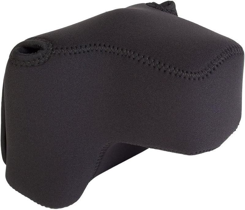 OP/TECH USA Soft Pouch – Compact digital camera case, lightweight accessories pouch, sleek neoprene sleeve for DSLR, perfect for backpacks & travel – durable protection in style | D-SLR| Black D-midsize Pro