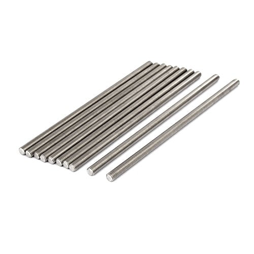 uxcell M8 x 200mm 1.25mm Pitch 304 Stainless Steel Fully Threaded Rods Fasteners 10 Pcs M8 x 200mm/0.3" x 8"
