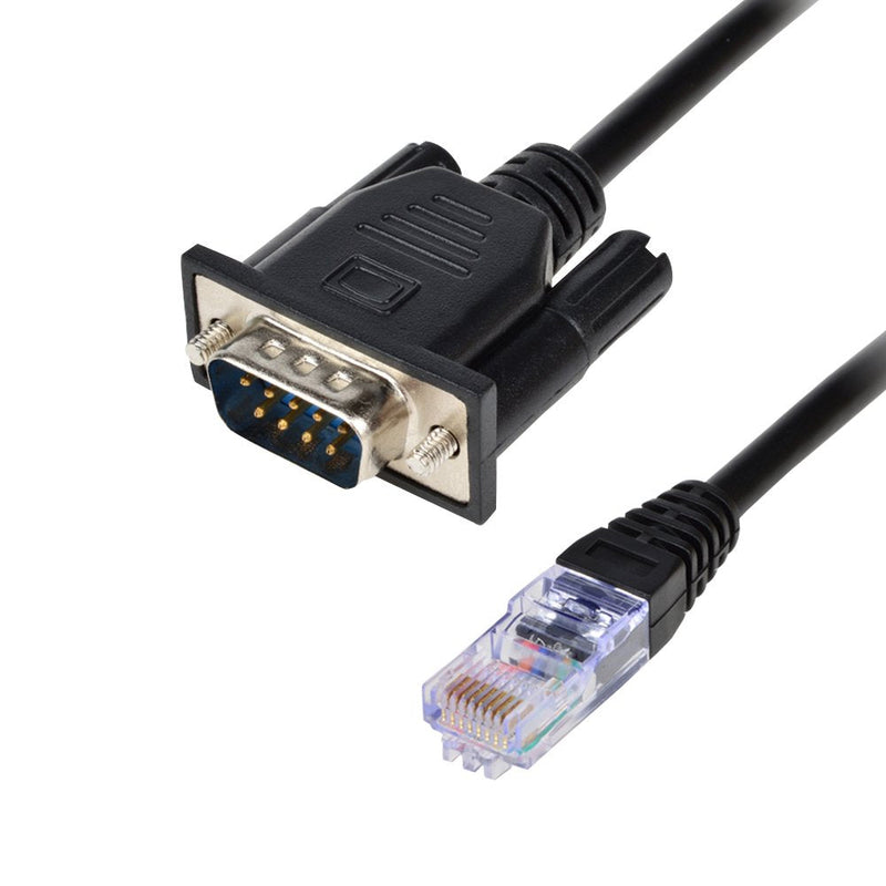 RJ45 to DB9, DB9 9-Pin Serial Port Male to RJ45 Female Cat5 Ethernet LAN Console Cable 9.8Ft