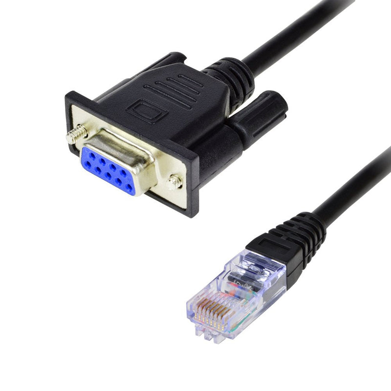 RJ45 to RS232,LFHUKEJI DB9 9-Pin Serial Port Female to RJ45 Female Cat5 Ethernet LAN Console 3.3Ft