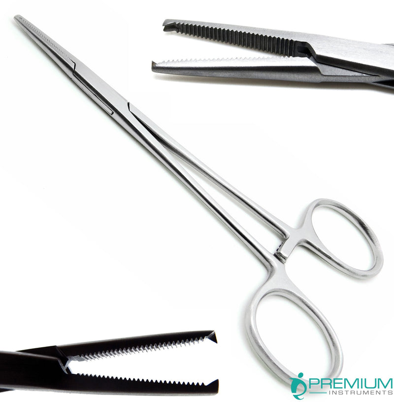 Mosquito Kocher Forceps 5" Teeth 1x2 Straight Hemostat Multi Position Locking Ratched Surgical Instruments