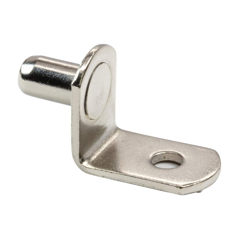 Rok Hardware 1/4" L-Shaped Support Furniture Cabinet Closet Shelf Bracket Pegs with Hole, Nickel, 100 Pack