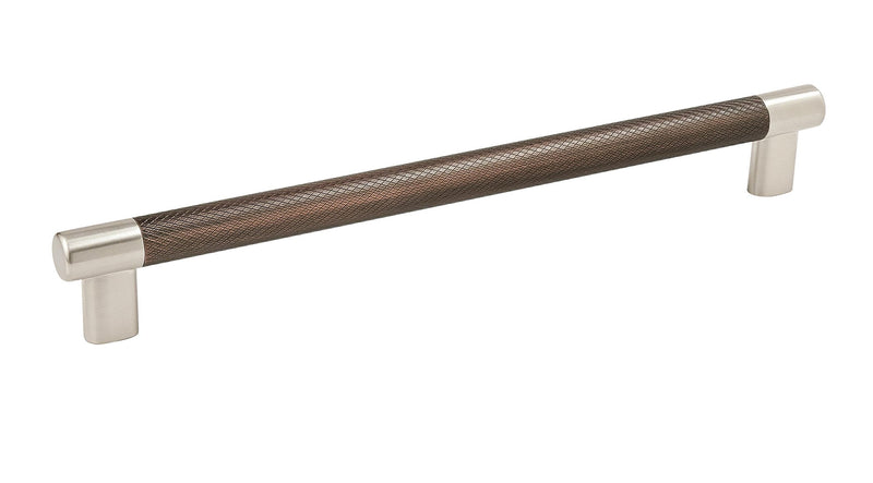 Amerock | Cabinet Pull | Satin Nickel/Oil-Rubbed Bronze | 10-1/16 inch (256 mm) Center-to-Center | Esquire | 1 Pack | Drawer Pull | Drawer Handle | Cabinet Hardware Satin Nickel/Oil Rubbed Bronze