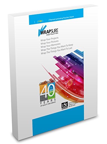 USI WrapSure Thermal (Hot) Laminating Pouches/Sheets, Legal Size, 7 Mil Thick, 9 x 14.5 Inches, Clear Gloss, 100-Pack