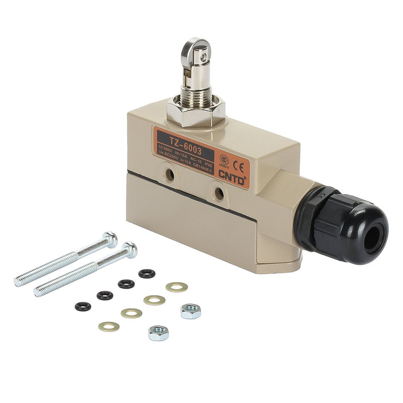 DuraSteel TZ-6003 Heavy Duty Commercial Micro Switch with Vertical Roller Plunger for Roll-up Door/Push & Pull Door - Fits for Aerial, Awoco, Maxwell, Pioneer, Welbon or Mars Air Curtains TZ-6003 Roll-up Door/Push & Pull Door