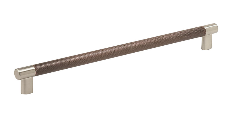 Amerock | Cabinet Pull | Satin Nickel/Oil-Rubbed Bronze | 12-5/8 inch (320 mm) Center-to-Center | Esquire | 1 Pack | Drawer Pull | Drawer Handle | Cabinet Hardware Satin Nickel/Oil Rubbed Bronze