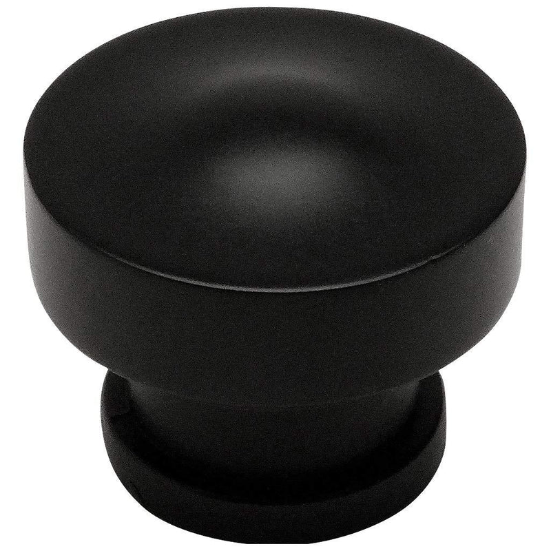 Cosmas 10 Pack 704FB Flat Black Round Contemporary Cabinet Hardware Knob - 1-1/4" Diameter