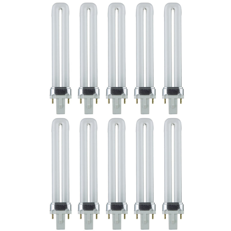 Sunlite PL9/SP41K/10PK 2-Pin Fluorescent 9W 4100K Cool White U Shaped PL CFL Twin Tube Plugin Light Bulbs with G23 Base (10 Pack) 10 Pack 4100k - Cool White