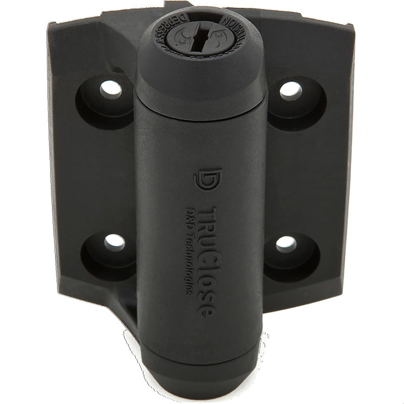 National Hardware N346-206 Truclose Narrow Spring Hinges 2-Pack Black Polymer Self Closing Gate Hardware for Metal Outdoor Gates 3-13/16 in x 2-1/2 in 55 lbs Load Capacity Updated Packaging 3-13/16"x2-1/2"