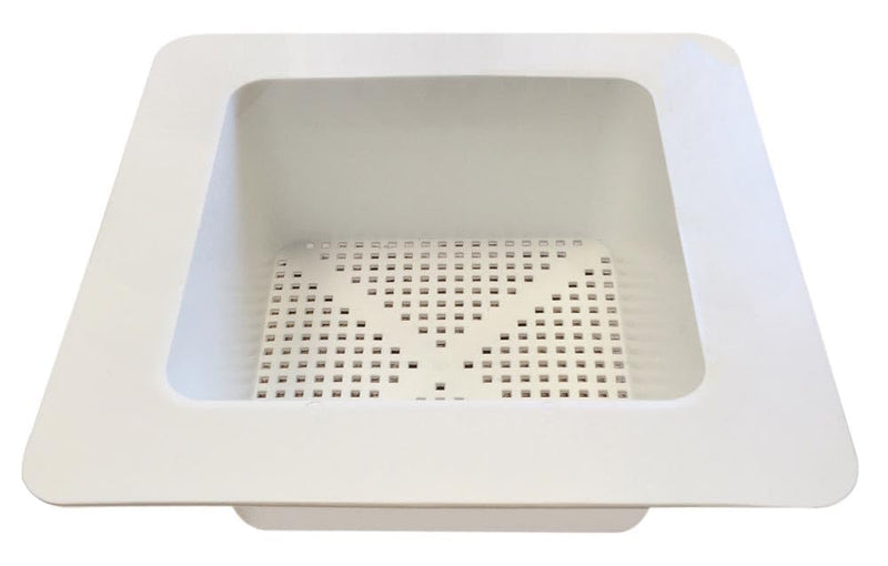 Krowne 30-141 11-3/4" Plastic Floor Drain Strainer, Fits 8" x 8" Bowl and Bar Sink Drains, Commercial Drain Strainer for Kitchens, Diners, Cafes, Easy to Remove and Clean, White 8"X8"X4"