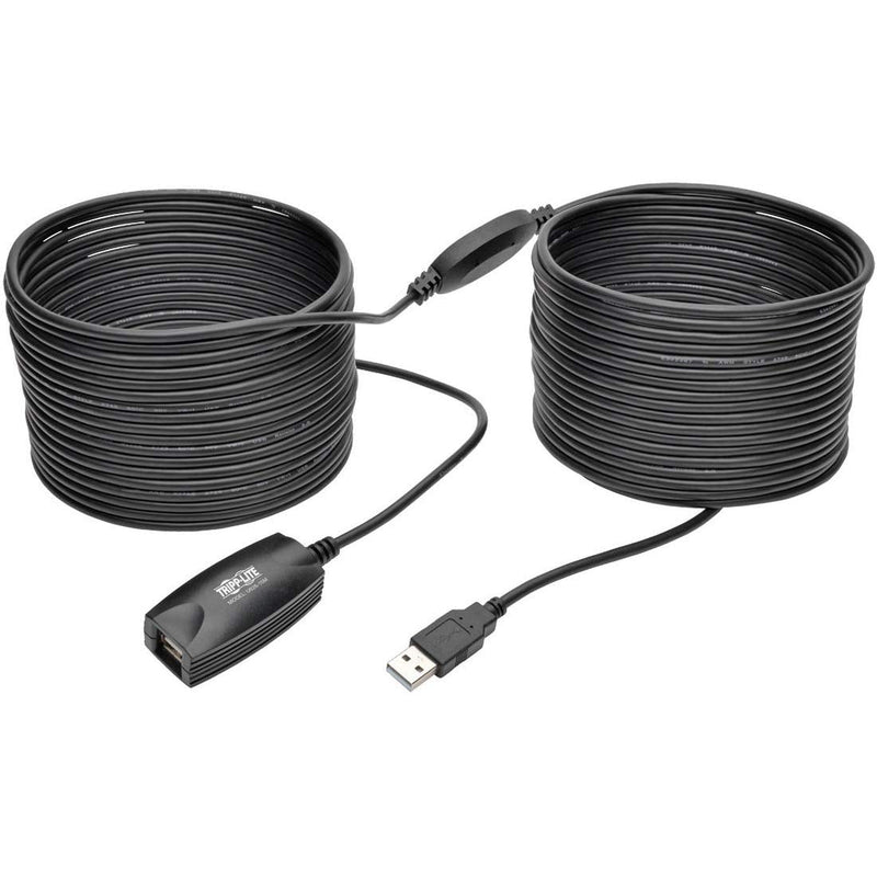 Tripp Lite 15M USB 2.0 Hi-Speed Active Extension Repeater Cable USB-A M/F 49ft (U026-15M), Black