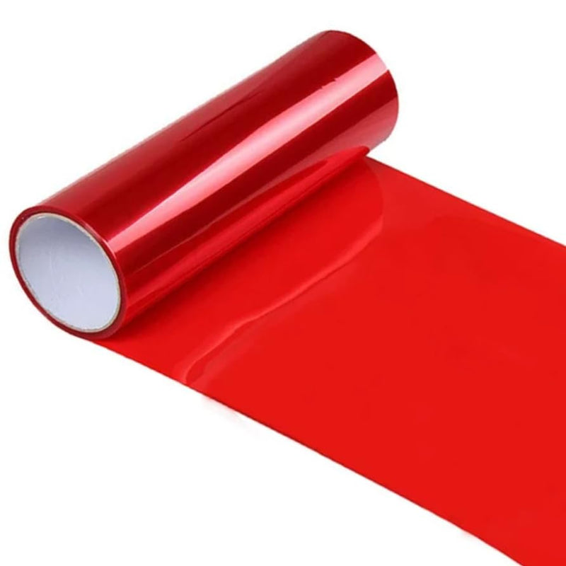 DIYAH 12 X 48 Inches Self Adhesive Headlight, Tail Lights, Fog Lights Tint Vinyl Film (Red) Red