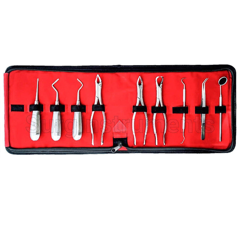 SURGICAL ONLINE Unmatched Precision with 9 Pc Basic Dental Surgi Extraction Set - Durable Stainless Steel, User Friendly Design, Complimentary Travel Case, Safety Certified, Ergonomic Instruments.