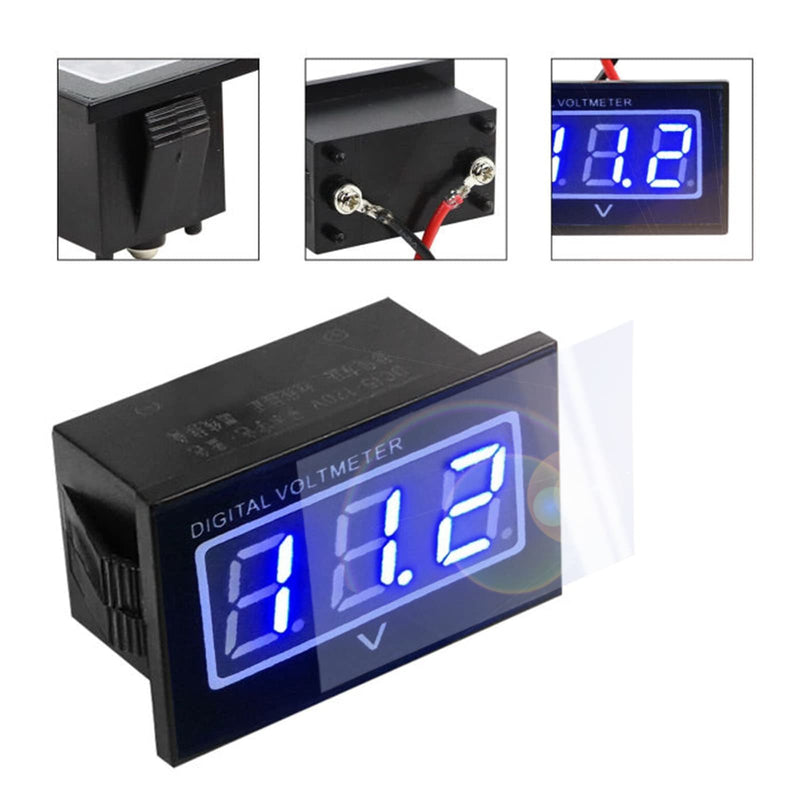 48V Golf Cart Led Voltmeter Blue Digital Voltage Meter Battery Gauge Waterproof Monitor w UV Film Protection for Club Car Ezgo Yamaha 36V 72V 120V