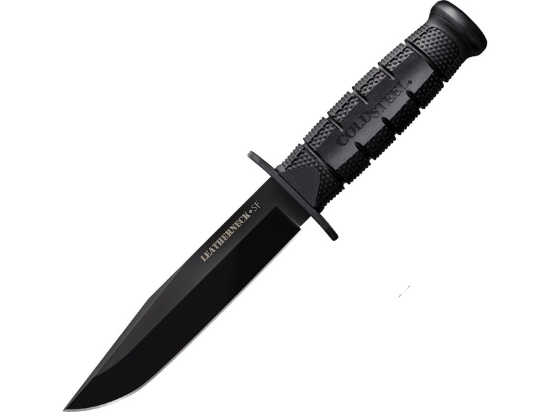 Cold Steel Leatherneck SF 6-3/4" German D2 Steel w/Black Powdercoat Clip Point Fixed Blade Outdoor Camping Hunting Utility Knife | 5" Kray-Ex Handle, Weather-Resistant Secure-Ex Sheath Boxed (CS-39LSFC)