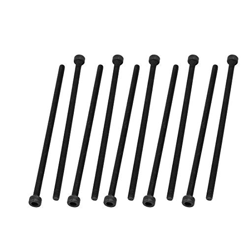uxcell M3x75mm Fully Thread Hex Socket Head Knurled Cap Screw Bolt Black 10pcs 10