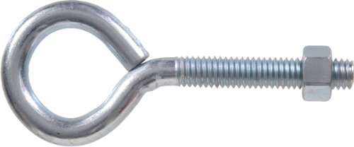 Hardware Essentials Eye Bolt with Hex Nut Zinc (1/2"-13 x 4"), 10 Pack