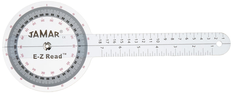 Jamar EZ Read 12.5" (32cm) Goniometer, Easy to Read Manual Range of Motion Measure Tool, Accurate Angle Measuring Device, Transparent Protractor Instrument, Inch & Centimeter Linear Measurement 12-1/2" (32cm)
