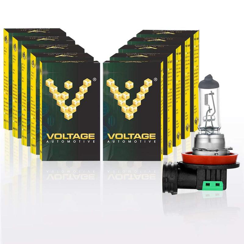 Voltage Automotive H11 Halogen Bulb (10 Pack) - Standard Replacement For High Beam Low Beam Driving Fog Light