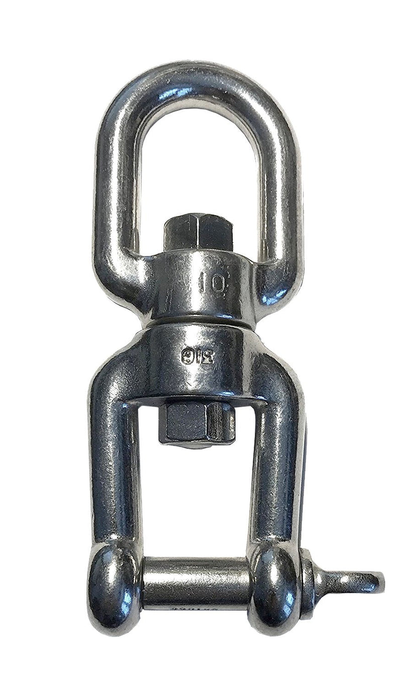 US Stainless Stainless Steel 316 Anchor Swivel Eye and Jaw 10mm or 3/8" Marine Grade